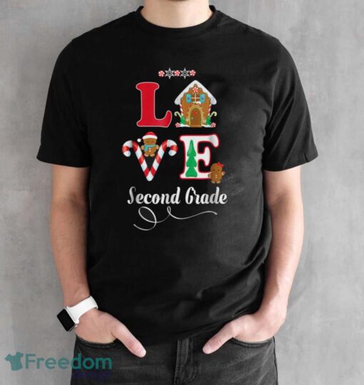 2Nd Grade Christmas Love Teacher Student Holiday Gift Tshirt - Black Unisex T-Shirt