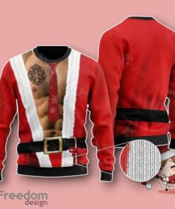 3 Packs Body With Firefighter Tattoos Christmas Ugly Sweater Unique Gift
