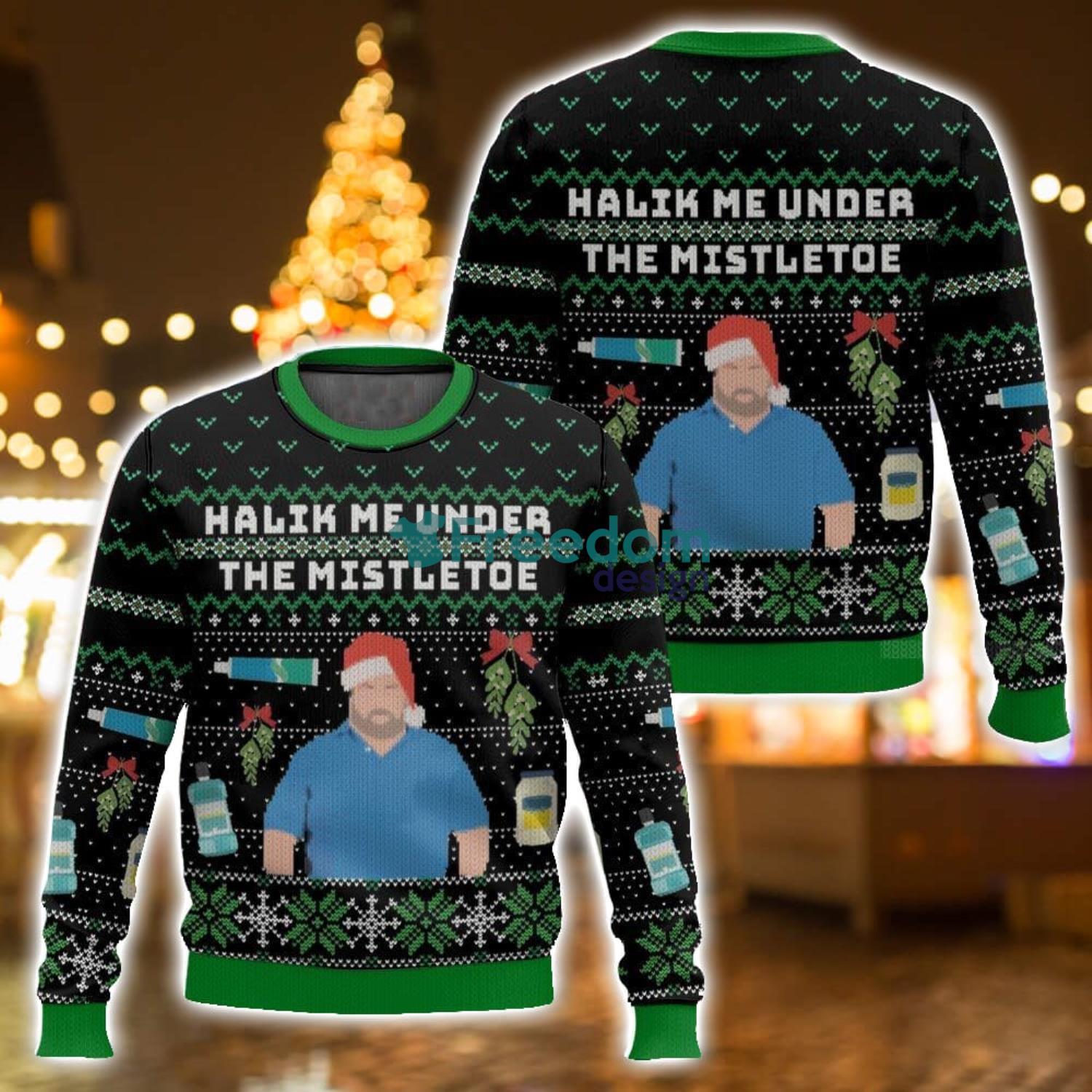 90 Day Fiance Big Ed “Halik Me Under the Mistletoe” 3D Ugly Christmas Sweater For Men And Women Christmas Season Gift image 90-Day Fiance Big Ed “Halik Me Under the Mistletoe” 3D Ugly Christmas Sweater For Men And Women Christmas Season Gift Product Photo 1
