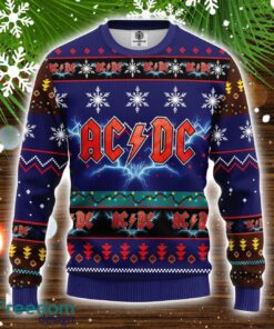 Acdc Ugly Christmas Sweater Blue Amazing Gift Christmas Gift For Men And Women