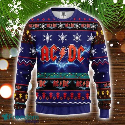 Acdc Ugly Christmas Sweater Blue Amazing Gift Christmas Gift For Men And Women Product Photo 1