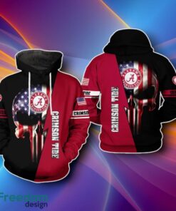 Alabama Crimson Tide NCAA US Flag Skull 3D Hoodies Unique Gift