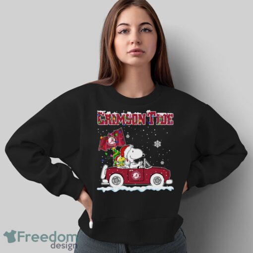 Alabama Crimson Tide Snoopy And Woodstock Driving Car Shirt Sweatshirt Hoodie - Sweatshirt