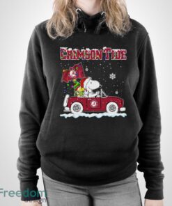 Alabama Crimson Tide Snoopy And Woodstock Driving Car Shirt Sweatshirt Hoodie - Unisex Pullover Hoodie