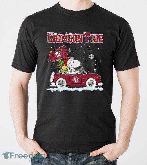 Alabama Crimson Tide Snoopy And Woodstock Driving Car Shirt Sweatshirt Hoodie - Men T-Shirt