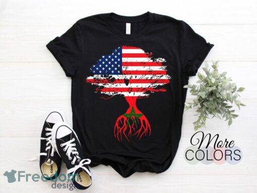 American Flag Moroccan Roots Morocco Flag T-Shirt, Moroccans, Moroccan Gifts Product Photo 1