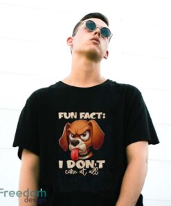 Angry Cartoon Dog Shirt, Fun Fact I Don't Care At All Tee, Funny Pet Lover Top - G500 Gildan T-Shirt