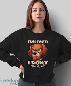 Angry Cartoon Dog Shirt, Fun Fact I Don't Care At All Tee, Funny Pet Lover Top - Sweatshirt