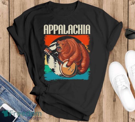 Appalachia – Vintage Banjo Player Bluegrass Musician Shirt - Black T-Shirt