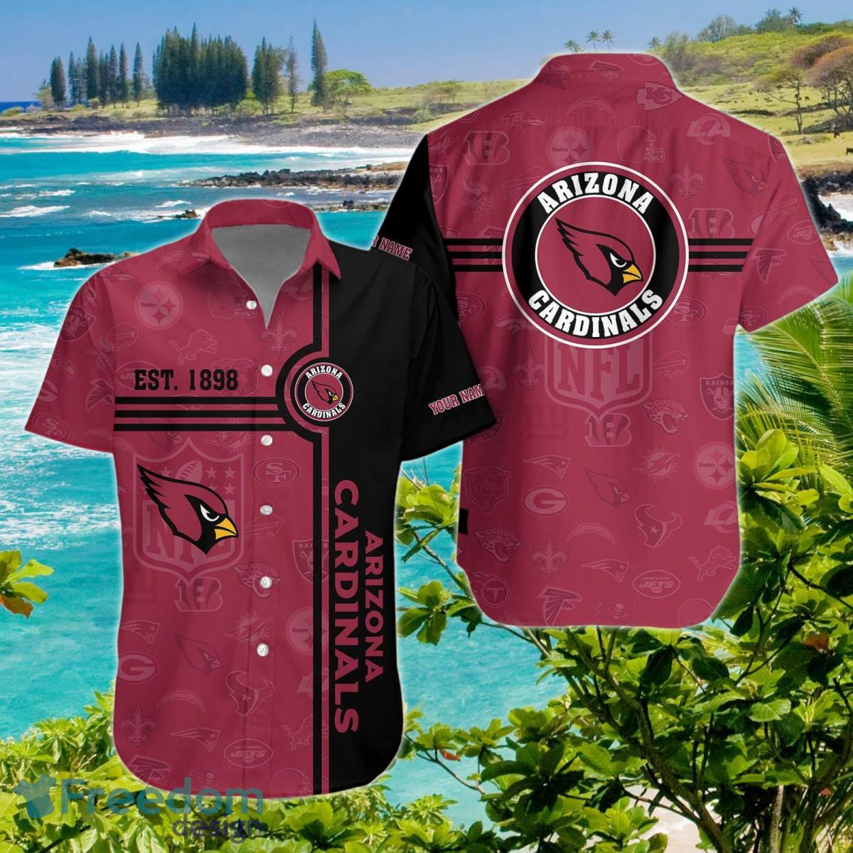 Arizona Cardinals Hawaiian Shirt Custom Name Impressive Gift image Arizona Cardinals Hawaiian Shirt Custom Name Impressive Gift Product Photo 1