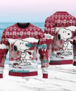 Arizona Cardinals Nfl Snoopy Pine Tree Christmas Ugly Sweater Custom Name