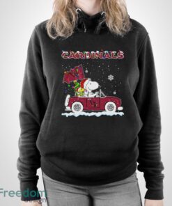 Arizona Cardinals Snoopy And Woodstock Driving Car Shirt Sweatshirt Hoodie - Unisex Pullover Hoodie