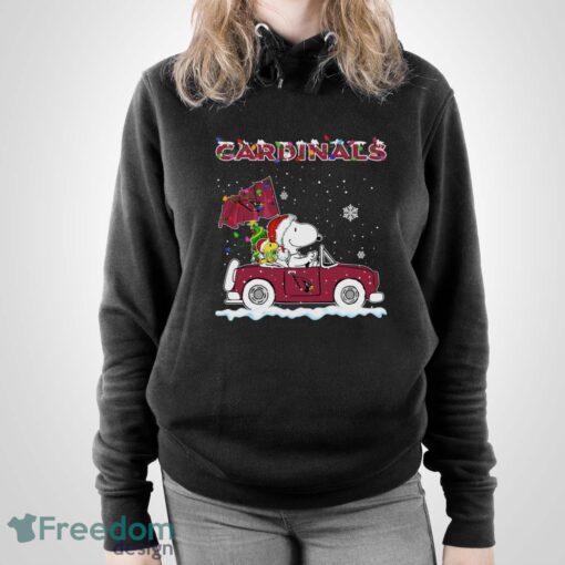 Arizona Cardinals Snoopy And Woodstock Driving Car Shirt Sweatshirt Hoodie - Unisex Pullover Hoodie