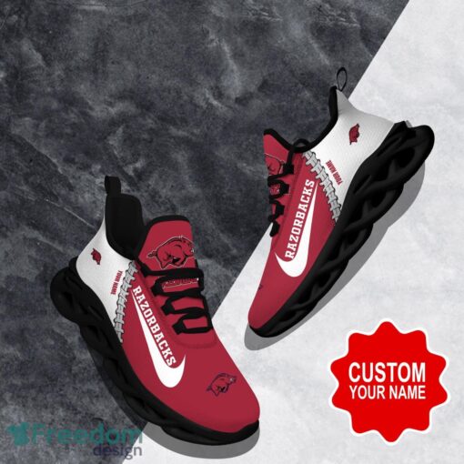 Arkansas Razorbacks Custom Name Limited Max Soul Shoes Sneakers For Sports Fans Gift Product Photo 1