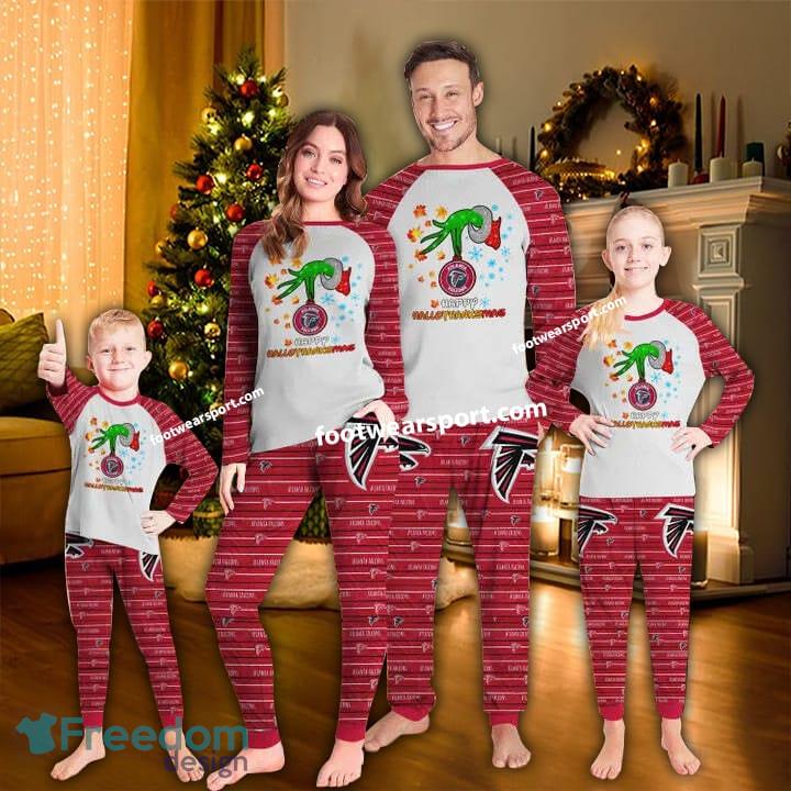 Atlanta Falcons Happy HalloThankmas Ugly Christmas Pajamas Set Family Kid Men Women image Atlanta Falcons Happy HalloThankmas Ugly Christmas Pajamas Set Family Kid Men Women - Atlanta Falcons Happy HalloThankmas Ugly Christmas Pajamas Set Family Kid Men Women