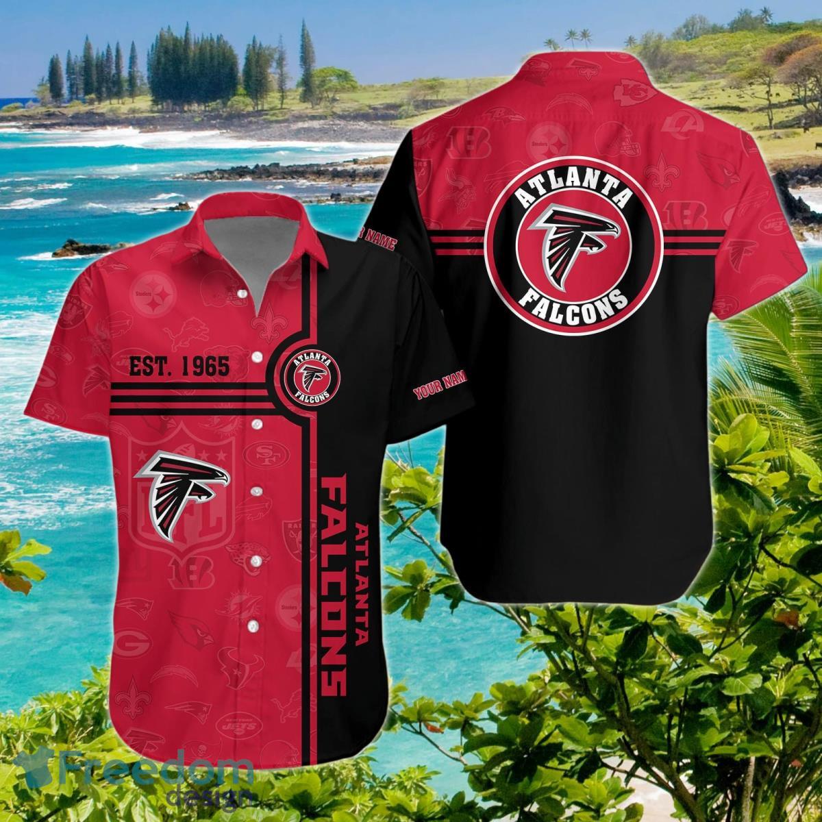 Atlanta Falcons Hawaiian Shirt Custom Name Unique Gift image Atlanta Falcons Hawaiian Shirt Custom Name Unique Gift Product Photo 1