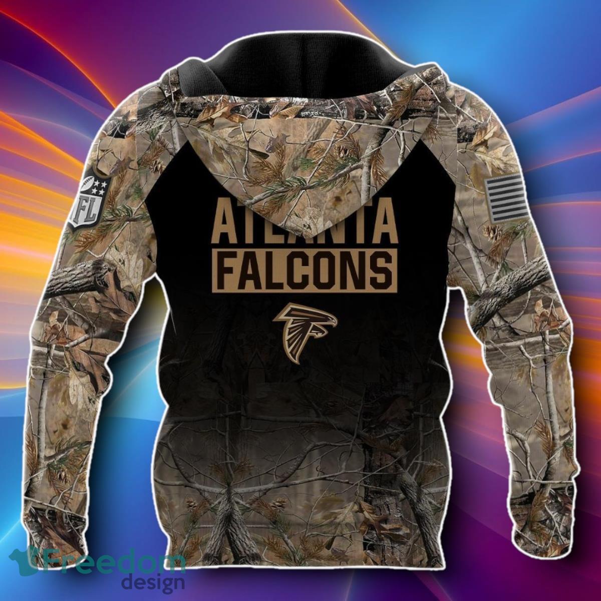 Atlanta Falcons Personalized Hunting Camo 3D Hoodies Unique Gift image Atlanta Falcons Personalized Hunting Camo 3D Hoodies Unique Gift Product Photo 2