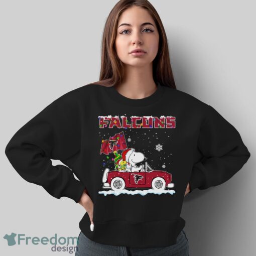 Atlanta Falcons Snoopy And Woodstock Driving Car Shirt Sweatshirt Hoodie - Sweatshirt