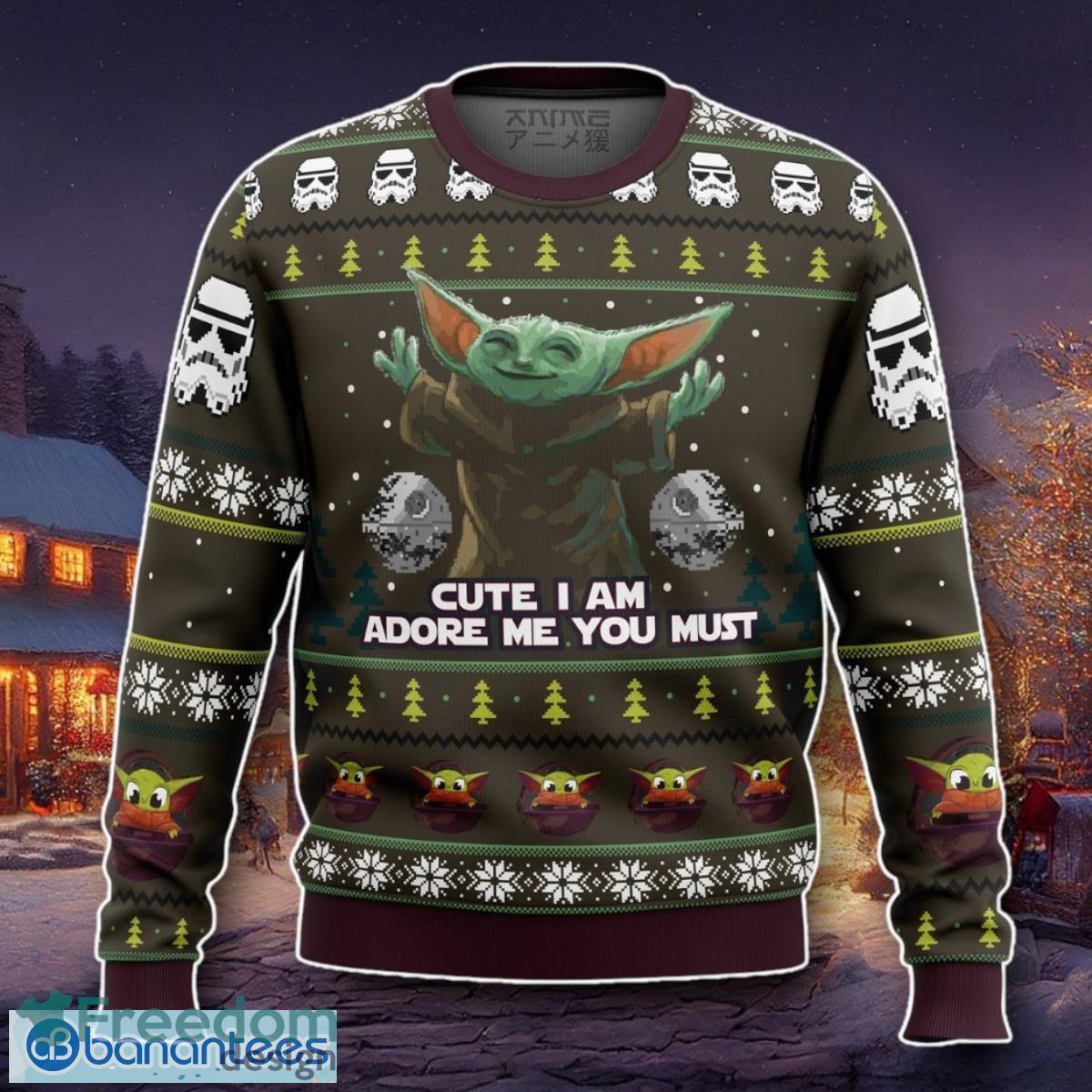 Baby Yoda Cute Mandalorion Star Wars Ugly Christmas Sweater A Luxurious Gift image Baby Yoda Cute Mandalorion Star Wars Ugly Christmas Sweater A Luxurious Gift Product Photo 1