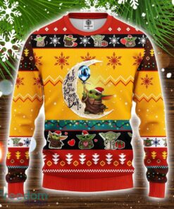 Baby Yoda Moon And Back Cute Ugly Christmas Sweater Yellow 1 Amazing Gift Christmas Gift For Men And Women