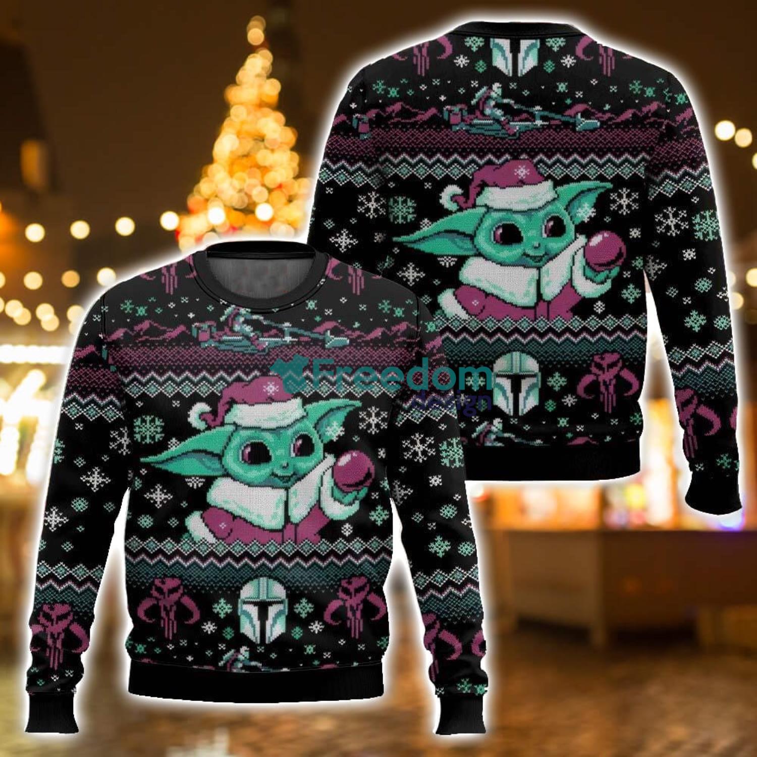 Baby Yoda Star Wars 3D Ugly Christmas Sweater For Men And Women Christmas Season Gift image Baby Yoda Star Wars 3D Ugly Christmas Sweater For Men And Women Christmas Season Gift Product Photo 1