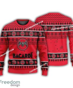 Bacardi Red Beer Logo Merry Xmas Knitted Sweater For Fans