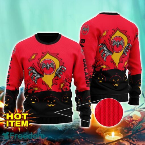 Bacardi Rum Scary Night Halloween Hand Pull Out Halloween 3D Sweater For Men and Women Product Photo 1