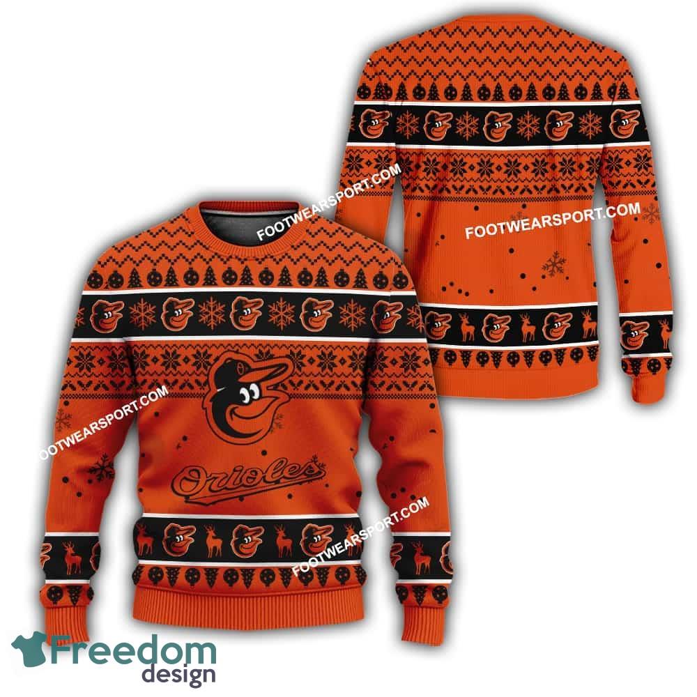Baltimore Orioles Xmas Pattern Ugly Christmas Sweater For Fans image Baltimore Orioles Xmas Pattern Ugly Christmas Sweater For Fans - Baltimore Orioles Xmas Pattern Ugly Christmas Sweater For Fans