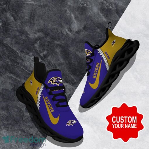 Baltimore Ravens Custom Name Limited Max Soul Shoes Sneakers For Sports Fans Gift Product Photo 1