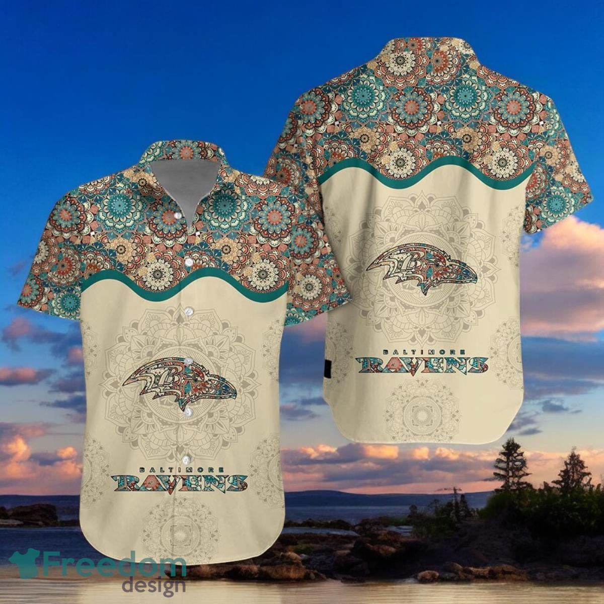 Baltimore Ravens Hawaiian Shirt Custom Name Special Gift For Men And image Baltimore Ravens Hawaiian Shirt Custom Name Special Gift For Men And Product Photo 1