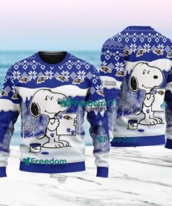 Baltimore Ravens Nfl Snoopy Pine Tree Christmas Ugly Sweater Custom Name