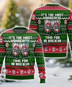 Beck’s It’s the Most Wonderful time for a Beer 3D Ugly Christmas Sweater Unisex Sweater Christmas Gift