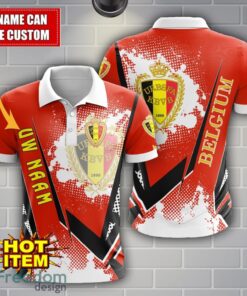 Belgium national football team Limited 3D Polo Shirt Logo Printing For Fans Custom Name