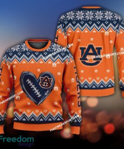 Best Design Heart Football Auburn Tigers Christmas Sweater For Men Women