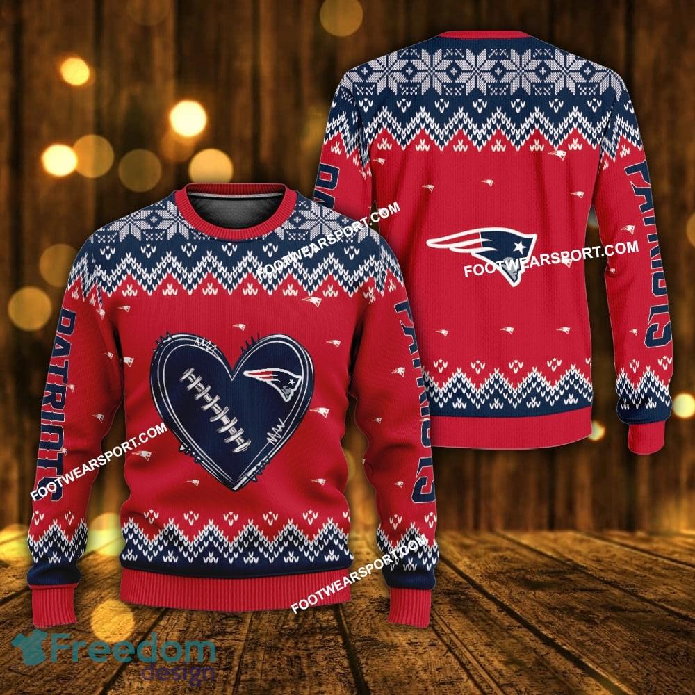 Best Design Heart Football New England Patriots Christmas Sweater AOP Gift Holidays image Best Design Heart Football New England Patriots Christmas Sweater AOP Gift Holidays - Best Design Heart Football New England Patriots Christmas Sweater AOP Gift Holidays