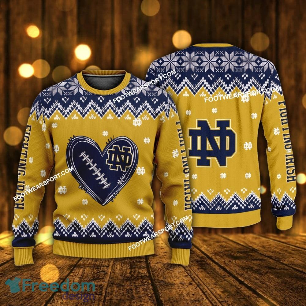 Best Design Heart Football Notre Dame Fighting Irish Xmas 3D Sweater Gift For Adult image Best Design Heart Football Notre Dame Fighting Irish Xmas 3D Sweater Gift For Adult - Best Design Heart Football Notre Dame Fighting Irish Xmas 3D Sweater Gift For Adult