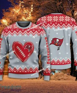 Best Design Heart Football Tampa Bay Buccaneers Christmas 3D Sweater Gift Holidays