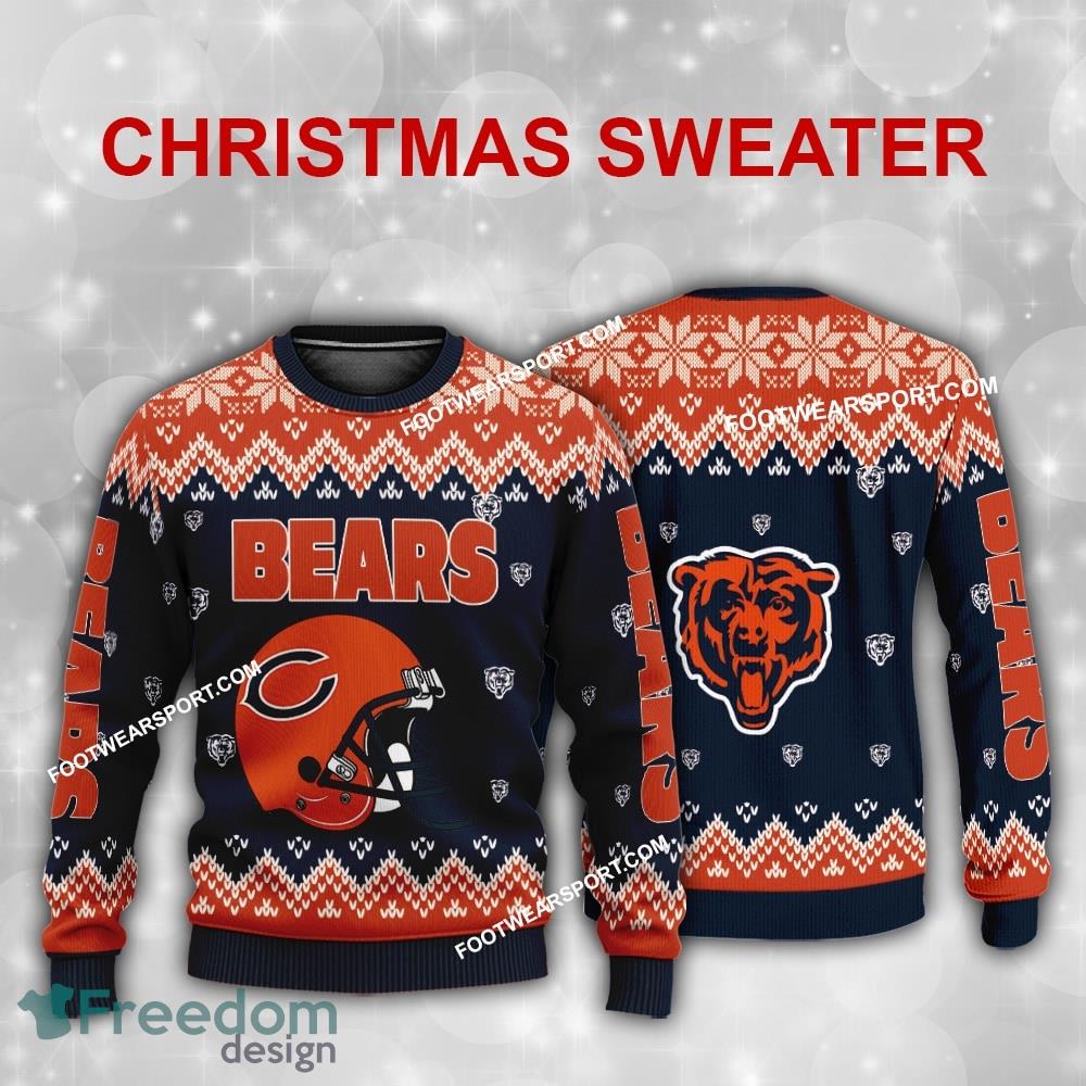 Best Design Helmet Chicago Bears Christmas 3D Sweater Gift For Adult image Best Design Helmet Chicago Bears Christmas 3D Sweater Gift For Adult - Best Design Helmet Chicago Bears Christmas 3D Sweater Gift For Adult