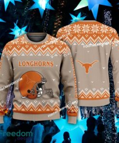 Best Design Helmet Texas Longhorns Christmas Sweater AOP Gift Holidays