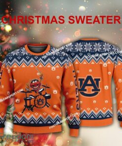 Best Design Muppets Play Drums Auburn Tigers Christmas 3D Sweater For Men Women