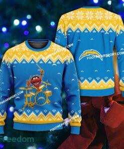 Best Design Muppets Play Drums Los Angeles Chargers Christmas 3D Sweater Gift For Adult