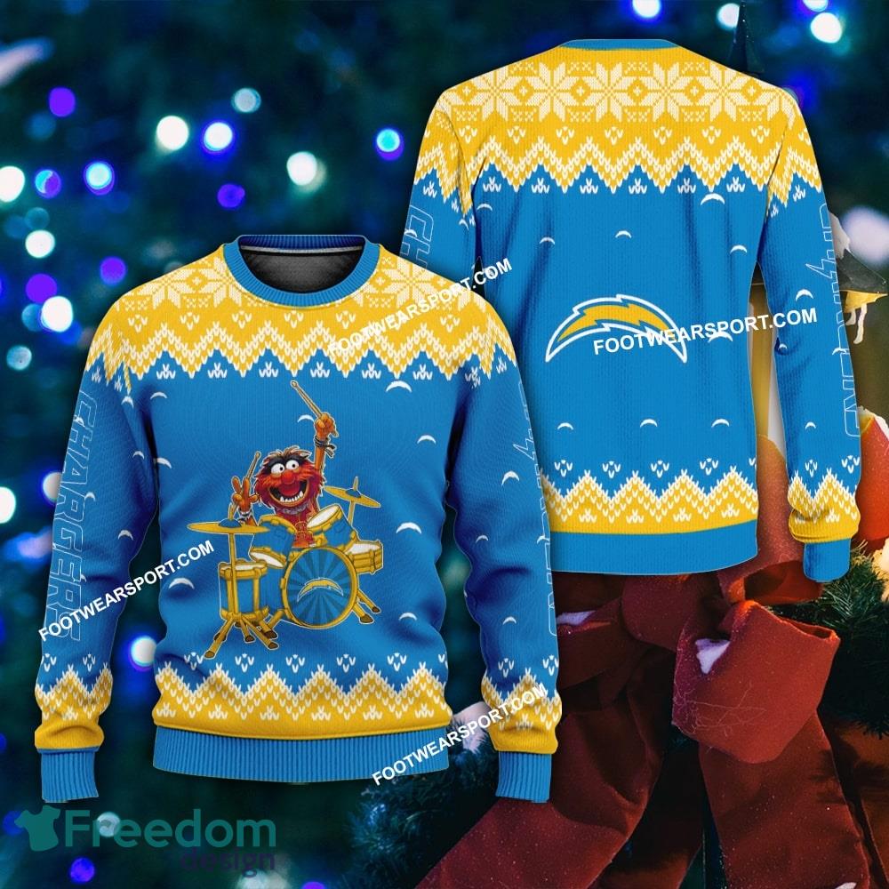 Best Design Muppets Play Drums Los Angeles Chargers Christmas 3D Sweater Gift For Adult image Best Design Muppets Play Drums Los Angeles Chargers Christmas 3D Sweater Gift For Adult - Best Design Muppets Play Drums Los Angeles Chargers Christmas 3D Sweater Gift For Adult