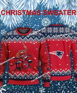 Best Design Muppets Play Drums New England Patriots Christmas Sweater Gift For Adult
