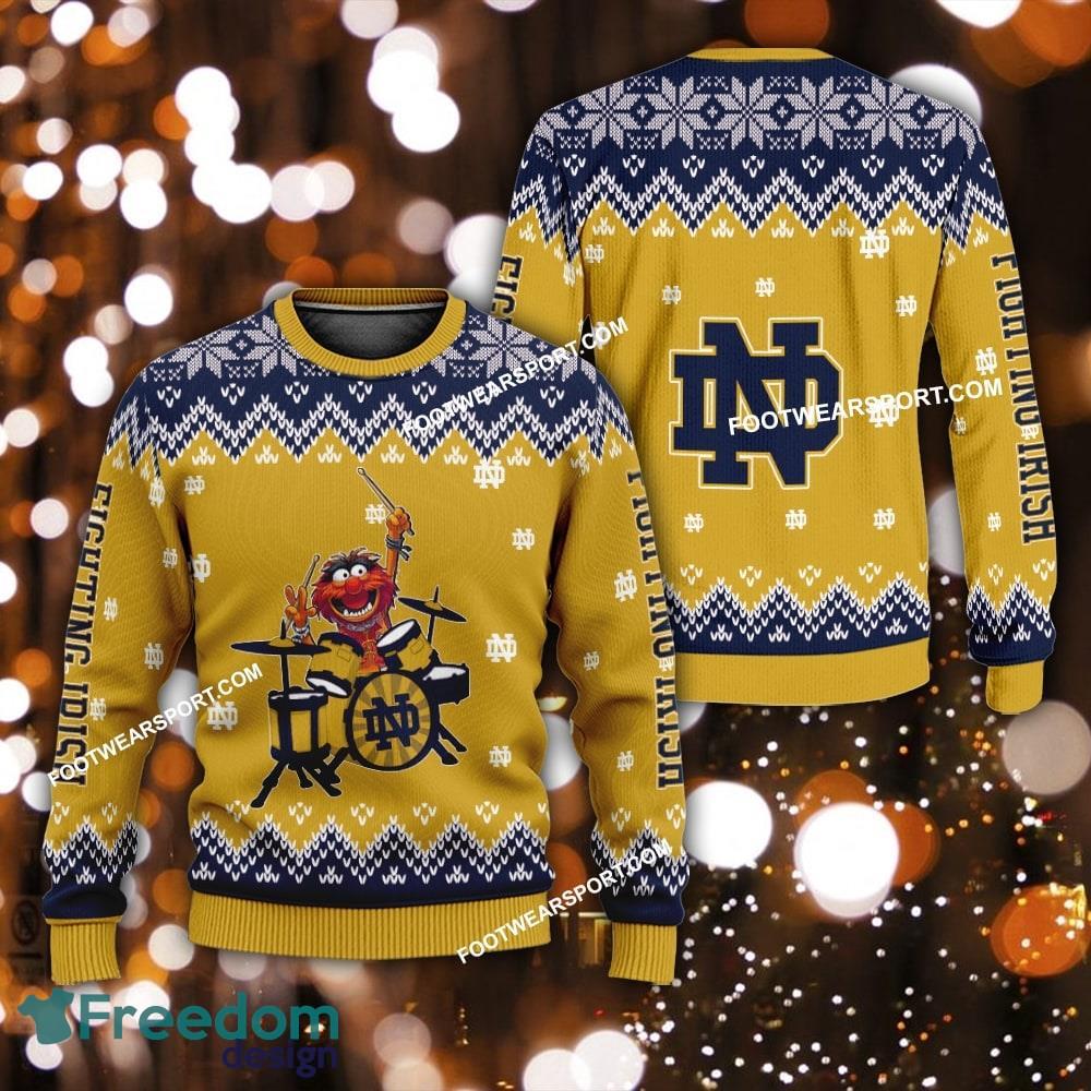 Best Design Muppets Play Drums Notre Dame Fighting Irish Christmas Sweater Gift For Adult image Best Design Muppets Play Drums Notre Dame Fighting Irish Christmas Sweater Gift For Adult - Best Design Muppets Play Drums Notre Dame Fighting Irish Christmas Sweater Gift For Adult