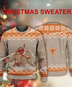 Best Design Muppets Play Drums Texas Longhorns Christmas 3D Sweater For Men Women