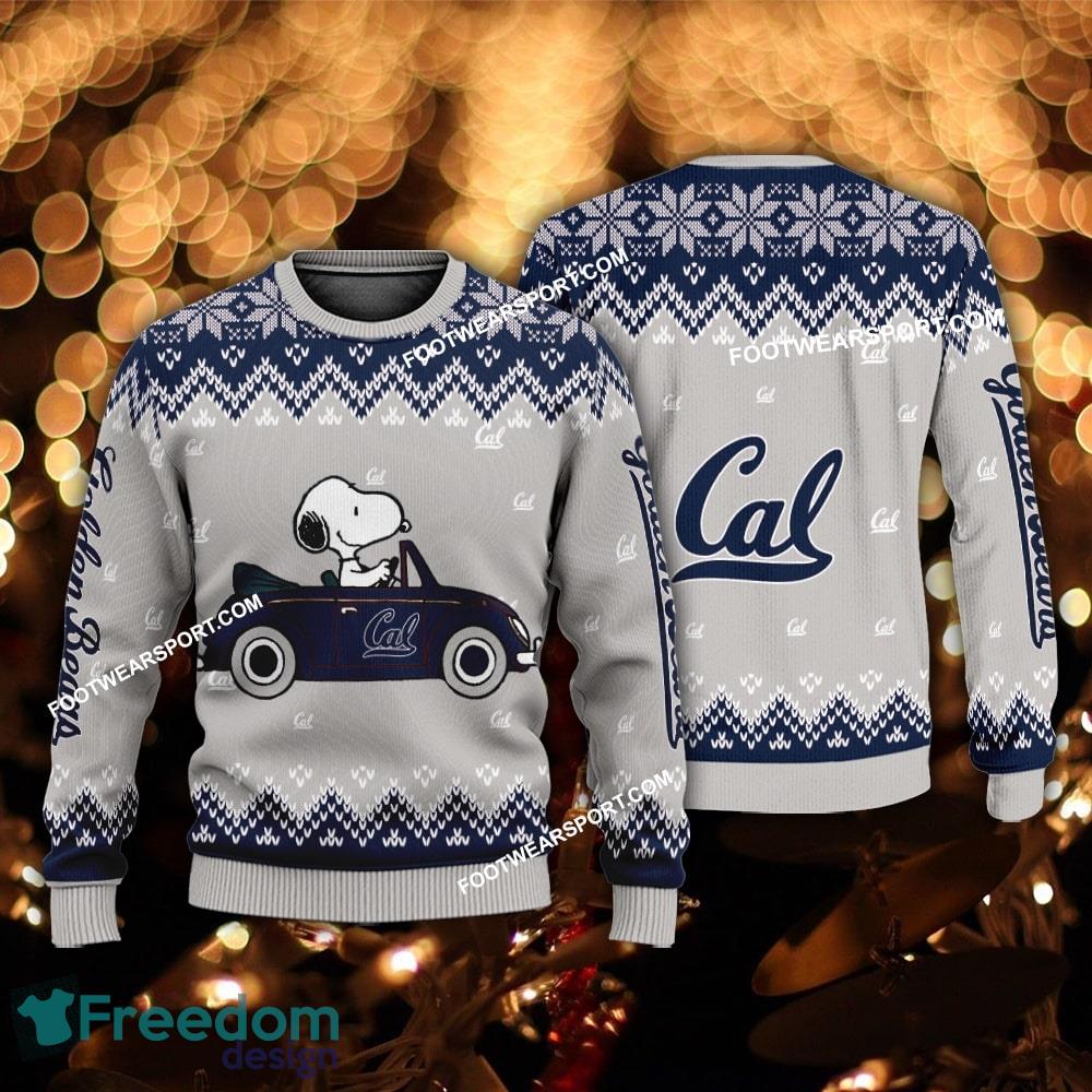 Best Design Snoopy Driving Car California Golden Bears Christmas Sweater AOP For Men Women image Best Design Snoopy Driving Car California Golden Bears Christmas Sweater AOP For Men Women - Best Design Snoopy Driving Car California Golden Bears Christmas Sweater AOP For Men Women