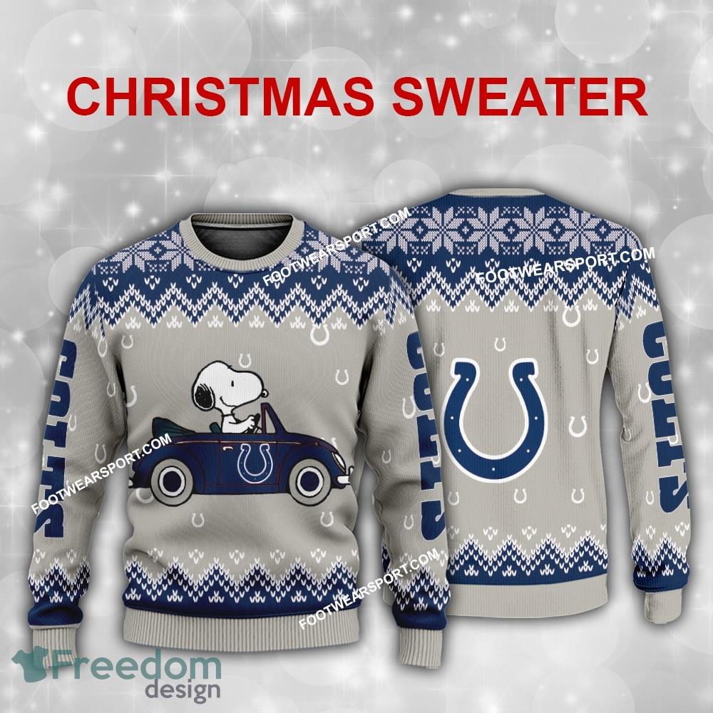 Best Design Snoopy Driving Car Indianapolis Colts Christmas 3D Sweater For Men Women image Best Design Snoopy Driving Car Indianapolis Colts Christmas 3D Sweater For Men Women - Best Design Snoopy Driving Car Indianapolis Colts Christmas 3D Sweater For Men Women