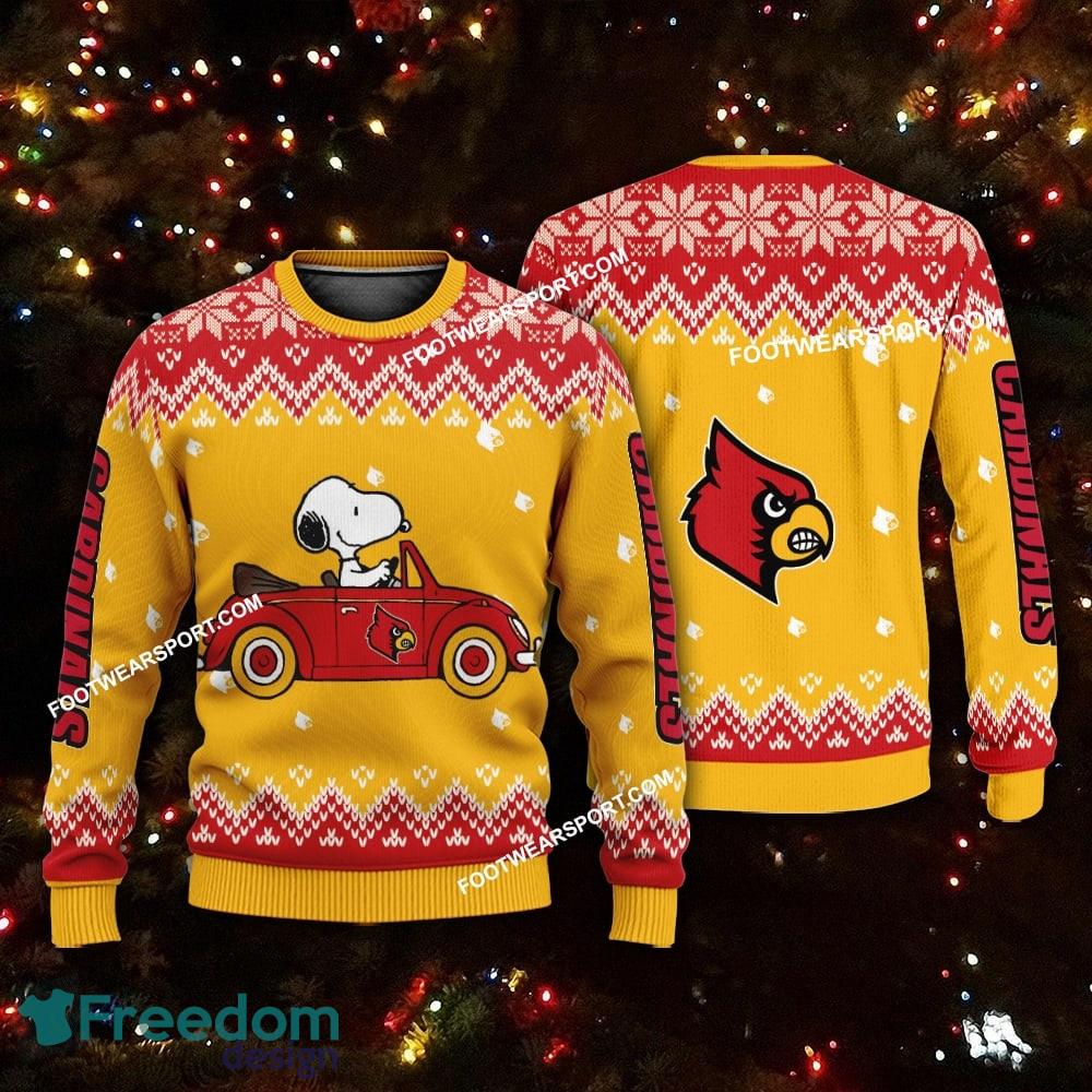 Best Design Snoopy Driving Car Louisville Cardinals Christmas 3D Sweater For Men Women image Best Design Snoopy Driving Car Louisville Cardinals Christmas 3D Sweater For Men Women - Best Design Snoopy Driving Car Louisville Cardinals Christmas 3D Sweater For Men Women