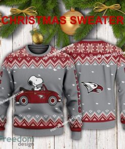 Best Design Snoopy Driving Car North Carolina Central Eagles Christmas Sweater For Men Women