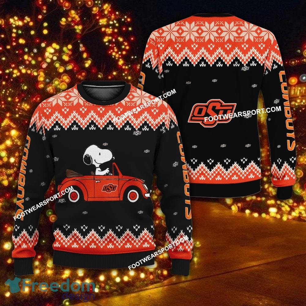 Best Design Snoopy Driving Car Oklahoma State Cowboys Christmas Sweater For Men Women image Best Design Snoopy Driving Car Oklahoma State Cowboys Christmas Sweater For Men Women - Best Design Snoopy Driving Car Oklahoma State Cowboys Christmas Sweater For Men Women
